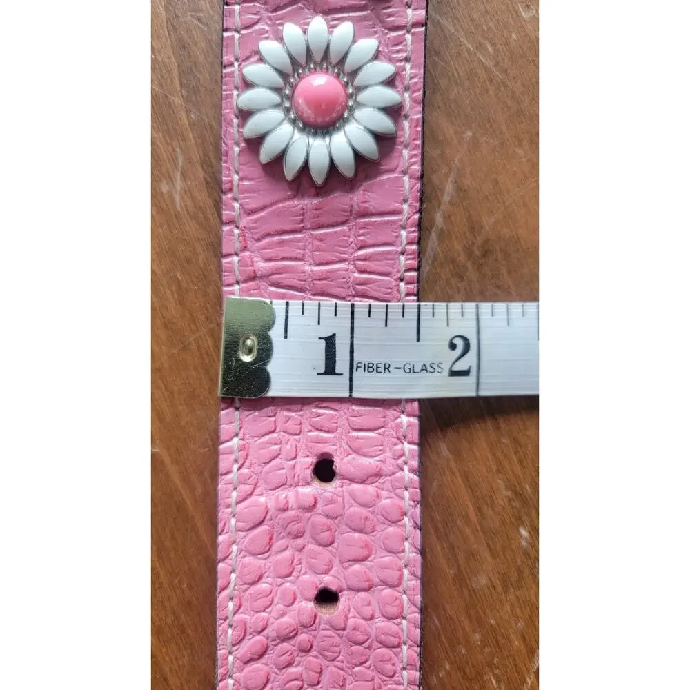 Custom Pink Rhinestone Leather Collar D Ring Choker Necklace
